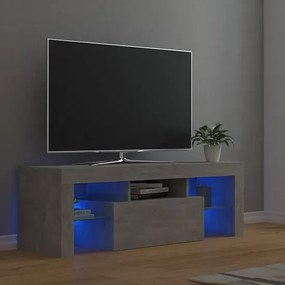 Szafka RTV ze szklanymi półkami i oświetleniem LED szarość betonu - Artbo