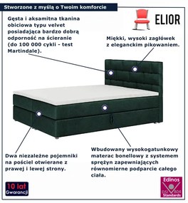 Zielone welurowe łóżko tapicerowane 6 rozmiarów D1-R10