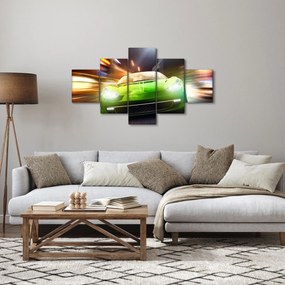 Obraz - Zielony samochód wyścigowy (125x70 cm)