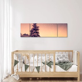 Obraz ośnieżonego drzewa na łące (170x50 cm)