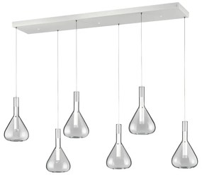 Biała lampa wisząca LED ze szklanym kloszem Cipera – CINQUE
