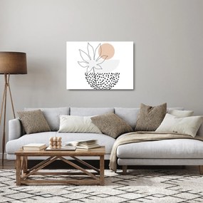 Obraz na szkle - Line art flowers N⁰3 (70x50 cm)