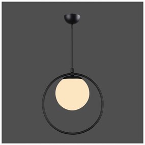 Czarna metalowa lampa wisząca z szklanym kloszem ø 15 cm Ates – Squid Lighting