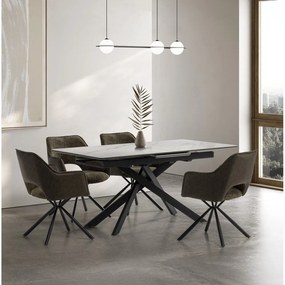 Rozkładany stół z dodatkowym blatem z ceramicznym blatem 89,5x160 cm Belma – Marckeric