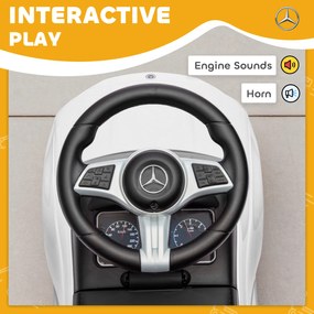 AIYAPLAY autko dla dzieci z licencją Mercedes Benz z klaksonem i schowkiem, 65x28x39 cm, Biały