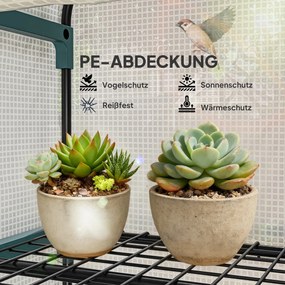 Outsunny Szklarnia foliowa, cieplarnia, mini-szklarnia, dom roślin, rozsadnik, 4 półki, 70 x 50 x 160 cm, Biały | Aosom PL