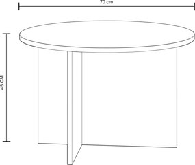Kaszmirowy okrągły minimalistyczny stolik R1-W60