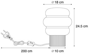 Lampa stołowa Japandi zielona z opalowym szkłem 18 cm - MieleJapandi Oswietlenie wewnetrzne