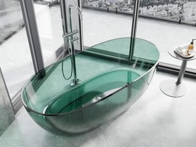Mexen Pure wanna wolnostojąca transparentna 170 x 80 cm, teal, korek chrom - 58071708011