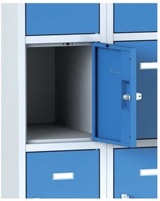 Alfa 3 Szafka skrytkowa S6, 15 schowków, 1800 x 900 x 500 mm, zamek cylindryczny, drzwi ciemnoszare