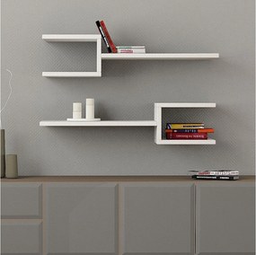 Półka ścienna – 74,5 x 18,2 x 19,6 cm – biała – płyta MDF