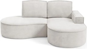 Narożnik MOLLY Prawostronny bez funkcji spania, wolnostojący tkanina CURIO 02 Biały