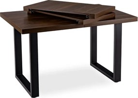 Stół Prostokątny Rozkładany TOMAS 130-230 cm Orzech/Czarny do Jadalni Loft