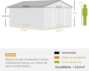 Outsunny Szopa na Narzędzia Ogrodowe, Odporna na Warunki Atmosferyczne, z Oknami Wentylacyjnymi i Drzwiami Przesuwnymi, Stal, Brązowa