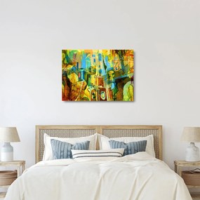 Obraz na szkle - Architektura, abstrakcja kubistyczna (70x50 cm)