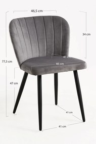 Zestaw 4 Krzese Luk Aksamitne