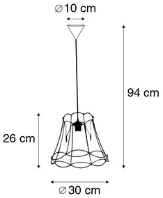 Retro lampa wisząca czarna 30 cm - Granny Frame
