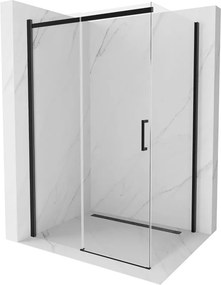 Mexen Omega kabina prysznicowa rozsuwana 100 x 70 cm, transparent, czarna - 825-100-070-70-00