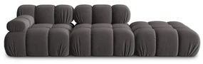 Ciemnoszara aksamitna sofa 282 cm Bellis – Micadoni Home