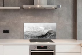 Szklany Panel Delikatne Krople na Piórku