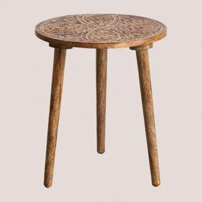 Okrągły Stolik Pomocniczy Ø40 Cm Z Drewna Mango Nanup Drewno Mango - Sklum