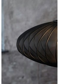 Czarna lampa wisząca z tekstylnym kloszem ø 60 cm Florence – Markslöjd