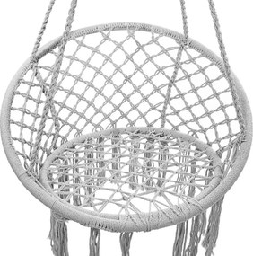 Szare wiszące krzesło KOLUMBIA z poduszką