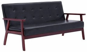 3-osobowa czarna sofa retro - Garner 3X