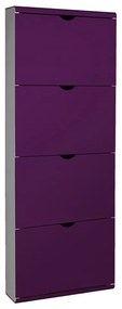 Fioletowa metalowa uchylna szafka na buty 51x138x16 cm – Household Pleasure
