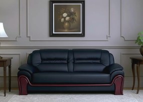 Skórzana kanapa gabinetowa 3-osobowa Palladio, wykonana ze skóry naturalnej, do wyboru kolor brązowy, czarny i kremowy. Wygodna sofa do biura. Klasyczny stylowy design. Meble gabinetowe Prestige.