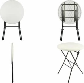 Składany, okrągły stół barowy, biały.