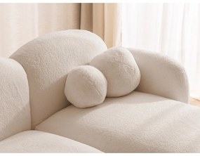 Jasnobrązowy narożnik z materiału bouclé (prawostronny/z szezlongiem) Orbit – Ropez