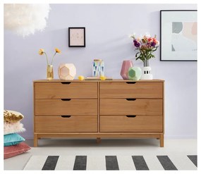 Niska komoda z litego drewna sosnowego w naturalnym kolorze 150x75 cm Post – Støraa