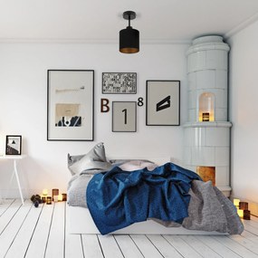 Lampa sufitowa czarna jednopunktowy spot z czarnym abażurem C-1010SC-S