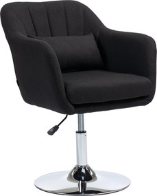 HOMCOM Krzesło obrotowe, regulowany fotel biurowy, lenopodobny poliester, metal, 60 x 60 x 79-91 cm, Szary