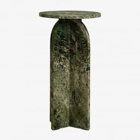 Stolik Nocny Ø30 Cm Z Marmuru Graham Zielony Marmur Forest - Sklum