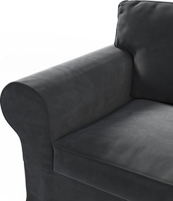 Pokrowiec na fotel Ektorp kolor czarny tkanina połyskliwa, welwetowa