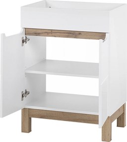 Stojąca szafka pod umywalkę wpuszczaną 60 cm, Bali 820, biała