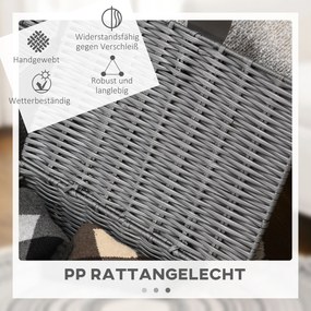 HOMCOM Zestaw 3 koszy do przechowywania z PE-Rattanu Szare z zapięciem i uchwytami 355x285x18cm | Aosom PL