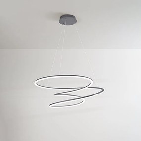 Lampa wisząca LED SPIRA w kolorze metalicznym szarym 96W