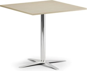 Stolik kawowy AURA, 60x60 cm, chrom podstawa, brzoza