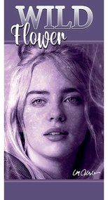 Fioletowy bawełniany ręcznik dziecięcy 70x140 cm Billie Eilish – Jerry Fabrics