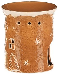 Ceramiczny kominek zapachowy domek z piernika, brązowy
