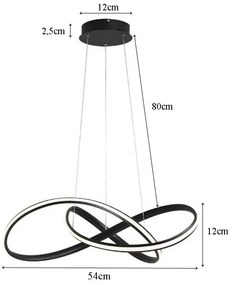 Lampa nowoczesna LED wisząca sufitowa pierścienie AT61-ESL-Black