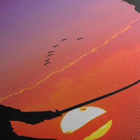 Obraz - Samuraj (z zegarem) (90x30 cm)