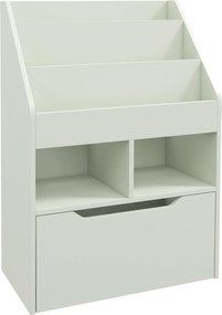 HOMCOM Regał Dziecięcy z Szufladą i Przegrodami na Książki, 60 x 29,9 x 90 cm, Zielony