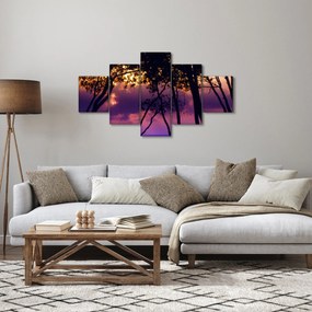 Obraz - Drzewa o zachodzie słońca (125x70 cm)