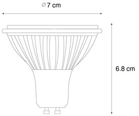 Zestaw 5 żarówek LED GU10 z 3-stopniową regulacją ściemniania 70 mm 6,5 W 600 LM 3000 K