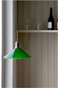 Lampa wisząca w kolorze mosiądzu z zielonym szklanym kloszem ø 25 cm Vela – Markslöjd