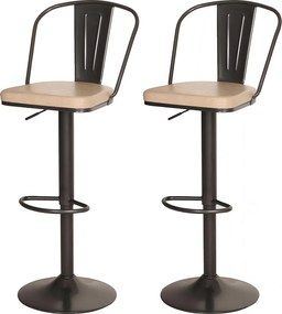 Stołek barowy MCW-H10a (zestaw 2 szt.),  beżowy vintage